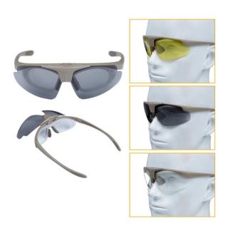 Goggles Tactical 3 Lens Internal Frame Set Occhiali Protettivi con Porta Lente da Vista